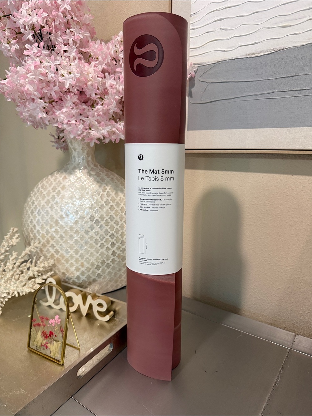 Lululemon The Mat 5mm Yoga Mat Spiced Chai Reversible 26" x 71" NWT